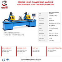 Machine à chanfreiner automatique double tête 80, chargement/déchargement automatique, pour tubes en acier, engrenages et roulements, haute sécurité, 220V/380V, ébavurage et chanfreinage