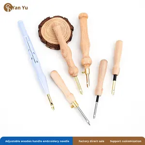 Aiguilles à broder en <span class=keywords><strong>laine</strong></span> russe - Design simple, bois écologique et <span class=keywords><strong>acier</strong></span> inoxydable, outils de tricot DIY - Product Image 2