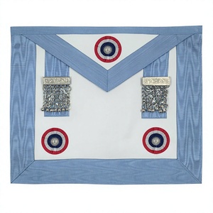 Delantal de cuero unisex Rite Master con 3 rosetas y colgantes Emulación en inglés para uso en Iglesia para adultos - Product Image 1
