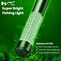 Lampe de Pêche LED Sous-Marine 12V pour Calamars avec 5 Mètres de Lumière Émise Verte Bleue Jaune Blanche, Étanche pour la Pêche en Mer