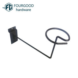 Estante de exhibición de taza blanca de metal cromado Ganchos de exhibición de slatwall resistentes al óxido para panel ranurado - Product Image 1