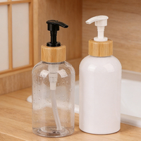 Botol pompa Losion plastik 500ml, botol pompa Losion bambu kemasan cuci badan