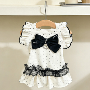 Hi Kitty polka dot lace dress, summer thin, breathable, cute <b>clothes</b> for <b>cats</b> and dogs, Teddy, Bichon Frise, and small dog - Product Image 1
