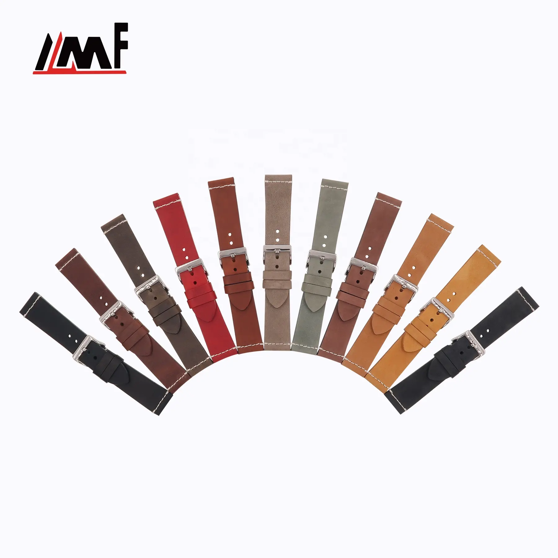 Italian Oil Calf Leather Cow Skin 20mm 22mm 24mm Watch Straps Hand Stitch leather Watch Band