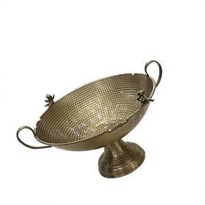 Frutero Metálico Decorativo para Bodas con Base de Pedestal y Asas, Decoración de Mesa, Tazones para Servir, Aptos para Alimentos, Estilo Europeo - Product Image 1