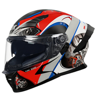 Casque de moto de course professionnel intégral avec graphismes Cool Tech, double visière, norme DOT, équipement de sécurité léger