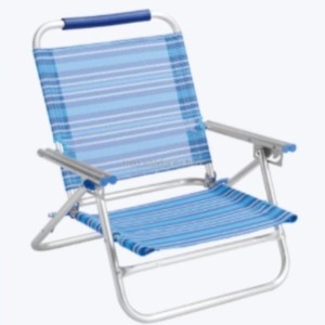 Silla de playa de asiento bajo plegable con posiciones ajustables - Product Image 1