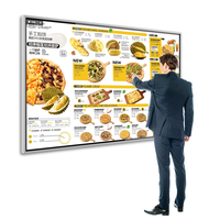 Tacteasy 32" 43" 55" 4K Layar Menu Digital LCD yang Dipasang di Dinding dengan Sentuhan Inframerah Animasi untuk Restoran Pusat Perbelanjaan