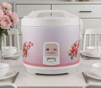 Cuisinière à riz électrique automatique avec contrôle numérique du minuterie, chauffage par le bas, revêtement antiadhésif, cuve intérieure multi-capacités et tasse de mesure