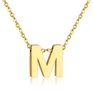 Collar de Cadena de Eslabones de Moda, Chapado en Oro de 18K, Joyería de Acero Inoxidable, Gargantilla para Mujer, Minimalista, con Colgante de Letra A-Z - Product Image 1