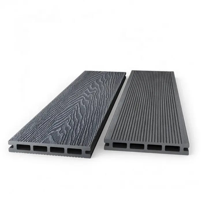 WPC decking 3D nổi grey sàn gỗ Gỗ nhựa composite ngoài trời Vườn Bảng điều chỉnh 146*24 Mét