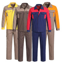 Uniforme Transpirable de Algodón de Dos Tonos para Construcción, Taller, Reparación de Maquinaria, Mecánicos de Automóviles, Ingenieros, Conjunto de Ropa de Trabajo con Bloques de Color