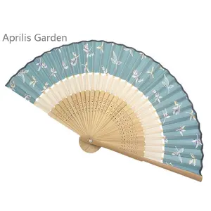 Chinese Style Fan Double Section Vintage Style Cheongsam Hanfu Women's Summer Portable Silk Small Folding Dance Fan