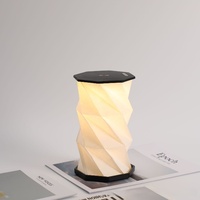 Lampe de chevet pliable noire avec logo personnalisé, rechargeable, à intensité réglable par toucher, moderne, cadeau promotionnel d'entreprise