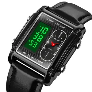 Skmei 1868 Hot Sale Digital Gold Business <b>Watches</b> Stainless Steel Leather Classic <b>Men</b> Quartz Wristwatches for Man Montre Relojes - Product Image 4