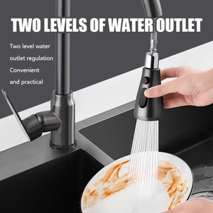 Direct Factory Pull Out Kitchen Faucet Hot and Cold Mixer Taps Stainless Steel Single Handle High Quality Kitchen Tap - Product Image 3
