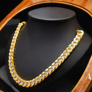 新しいファッションAu750リアルソリッド18Kゴールドジュエリーカラットピュアイエローゴールドチェーン男性ネックレス女性用ゴールドキューバチェーンバルク卸売 - Product Image 4