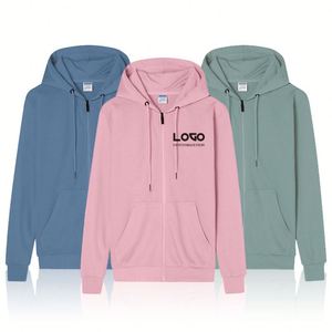 Nouveau design, logo personnalisé, veste à capuche zippée en coton pour garçons et hommes, grandes tailles, sweat-shirts décontractés, vêtements d'extérieur, vente en gros - Product Image 4