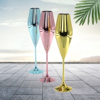 Nouveau verre à vin en plastique électro-plaqué PETG de 150 ml, gobelet à champagne pour bar et fête, verre vintage