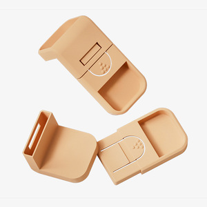 Child Safety Lock Drawer Latch 90 Degree Right Angle Anti Slip Plastic Cabinet Door Lock Baby Proof Beige - Product Image 1