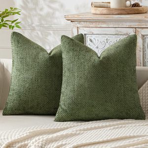 Emerald <strong>Green</strong> Chenile <strong>Throw</strong> Pillow Covers Cases for Couch Sofa Home Decoration - Product Image 5