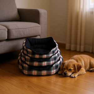 Cuccia per cani Yommy con design a quadri, taglie S, M, L, impermeabile e con fondo antiscivolo. - Product Image 2
