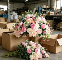 Handgefertigte Realistische Künstliche Rosa Hängende Blumenkugel Tischdekoration für Hochzeit, Weihnachten, Neujahr, Muttertag