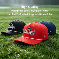 Casquette de course imperméable personnalisée en PVC avec logo, casquette de golf pour homme, casquette de sport performante avec trous découpés au laser