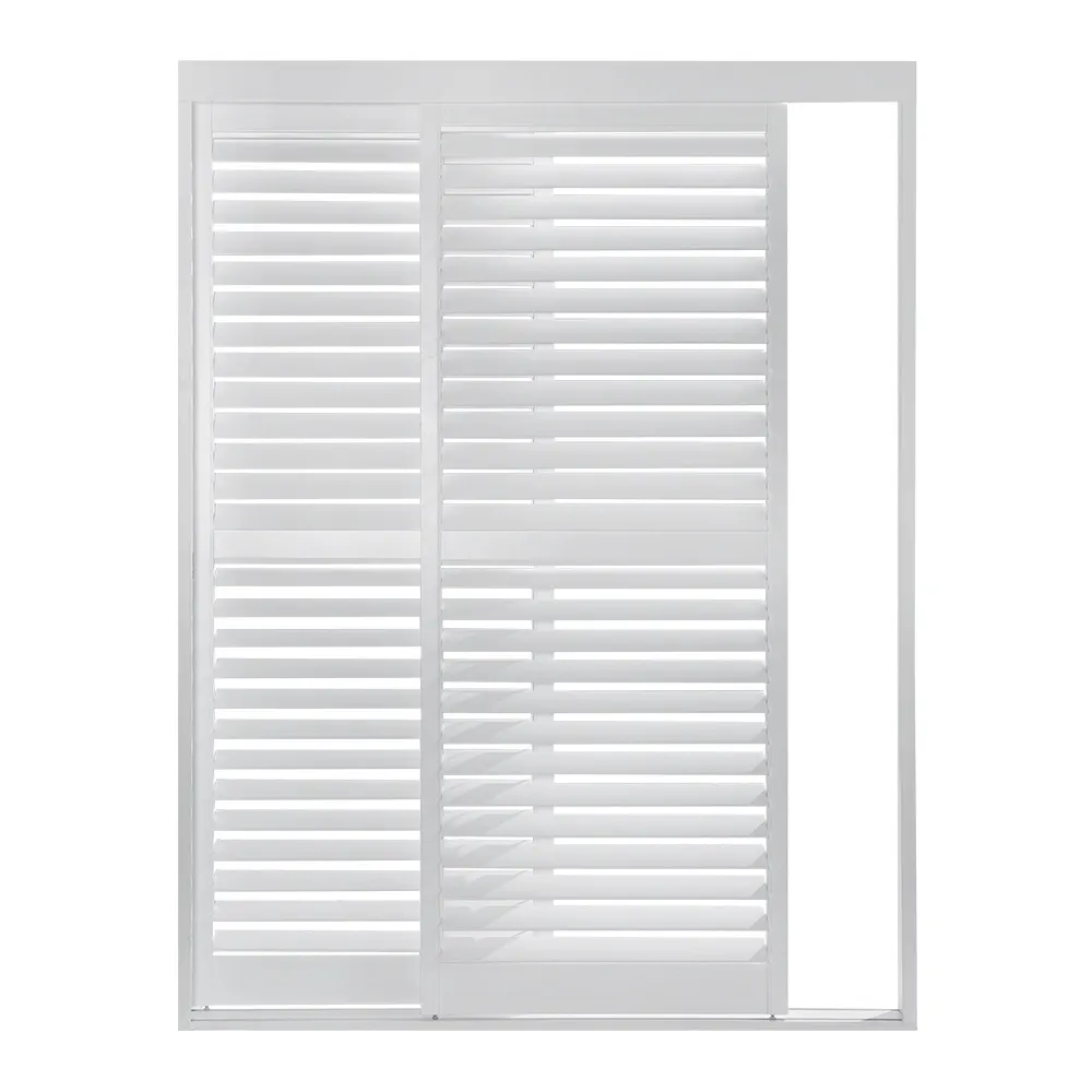 Interior Faux Wood PVC Venetian Window Plantation Louver Shutter Blinds Slat Home Customized Adjustable Shutters Louvers