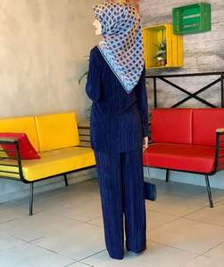 Completo Casual da <span class=keywords><strong>Donna</strong></span> Araba Musulmana, Top e <span class=keywords><strong>Pantaloni</strong></span>, Set Due Pezzi, Abbigliamento Etnico Islamico di Dubai, Elegante Abaya <span class=keywords><strong>Turca</strong></span> con Volant - Product Image 5