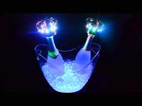 4L 5L 8L Baril de bière Seau à glace en plastique Seau refroidisseur à LED Seau à vin RVB multicolore changeant pour fête/maison/bar/KTV Clubs