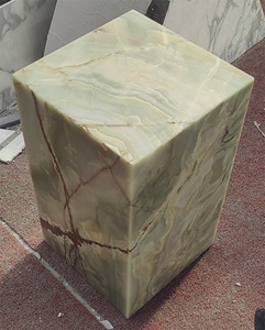 เฟอร์นิเจอร์ห้องนั่งเล่นยุคใหม่ UnionStone โต๊ะข้างทรงสี่เหลี่ยมหินออนิกซ์สีเขียว โต๊ะข้างหินอ่อนหรูหรา โต๊ะฐานหินอ่อนออนิกซ์ - Product Image 3