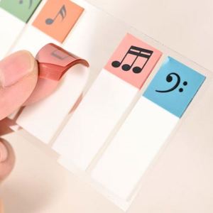 Notas Adhesivas Multicolor de PET con Notas Musicales, 5.5x7.5cm, Pestañas de Índice Creativas para Estudiantes, Blocs de Notas Color Caramelo - Product Image 5