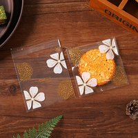 Sacs OPP transparents personnalisés à fermeture autocollante pour emballages de desserts faits main, flocons de neige, nougat, lait, dattes, gâteaux de lune, biscuits et bonbons