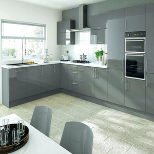 NICOCABINET Moderno Inteligente Impermeable Madera Gris Brillo Laca <span class=keywords><strong>Cocina</strong></span> con Accesorio de <span class=keywords><strong>Cocina</strong></span> - Product Image 2