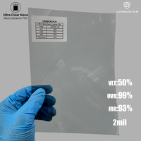 Film solaire pour vitres de voiture en céramique nano PET, anti-rayures, protection UV, garantie 5 ans, rejet UV 99%, rejet IR 95%