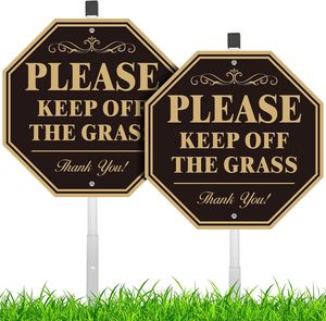 <strong>Keep</strong> <strong>Off</strong> <strong>Grass</strong> Sign for Yard, 10''X10'' Sturdy Rust Free Aluminum Metal <strong>Signs</strong> With 28" Metal Stakes Fade Resistant Weatherproof - Product Image 1