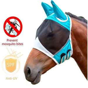Nuevo estilo personalizado Máscara de mosca de caballo Transpirable Cara completa Máscara de malla ecuestre Anti-Fly <span class=keywords><strong>Horse</strong></span> Face Cover - Product Image 2