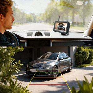 Suction Cup Installation AHD 4.3 Inch Wireless <b>Car</b> Blind Spot Monitoring System <b>Reversing</b> Aid License Plate <b>Camera</b> YB-Wireless-4 - Product Image 2