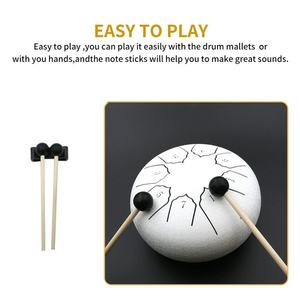 Tambour à langue en acier de haute qualité de 6 pouces à 8 tons, mini instrument de percussion pour débutant, tambour de méditation sans souci - Product Image 4