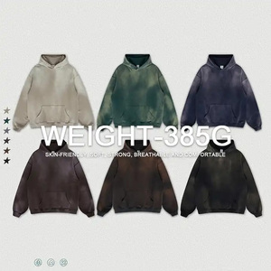 BEW0062 OEM blanc personnalisé 2024 coupe régulière lavage à l'acide brodé automne 100% coton lourd Vintage lavé sweat à capuche pour hommes - Product Image 2