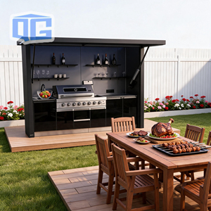 Pod Impermeabile con Cucina da Giardino e Bar Integrati, Casetta da Esterno per Cucina, <span class=keywords><strong>Area</strong></span> Pranzo Patio, Zona Preparazione Grill - Product Image 1