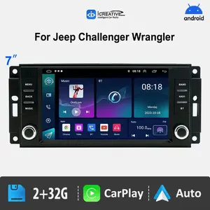 Auto Multimedia Speler Voor Jeep Grand Cherokee Liberty Wrangler Chrysler 7 Inch Dual Knoppen Android Radio 2-32Gb Carplay Gps Wifi - Product Image 2