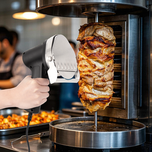 Nouveau couteau à kebab électrique sans balais 130W, trancheuse commerciale pour shawarma turc, coupe-gyros 3300 tr/min, lames en acier inoxydable - Product Image 6