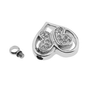 Aço inoxidável Cremação Urna para Cinzas Animal Coração-shaped <span class=keywords><strong>Butterfly</strong></span> Memorial Urn Pendant Colar Encantos Osso Ash Pendant - Product Image 3