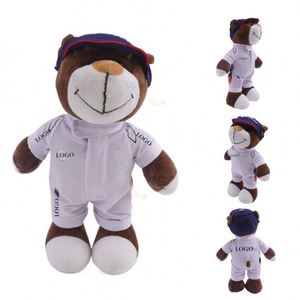 Oso de Peluche Locomotora Divertido de Alta Calidad de 30cm con Casco y Ropa, Almohada Suave para Niños y Regalo para Niños - Product Image 1