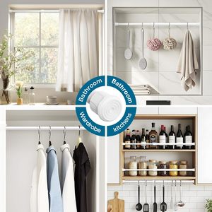 YIJIALE Tringle <span class=keywords><strong>de</strong></span> <span class=keywords><strong>Douche</strong></span> Ajustable Blanche 40-70cm, Tringle à Tension Antidérapante pour Salle <span class=keywords><strong>de</strong></span> Bain, Tringle à Tension pour Fenêtre, Tringle à Tension pour Placard - Product Image 3