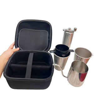 Stainless Steel Coffee Gift Set Portable Travel Kit With Grinder And Kettle For Outdoor Use - Product Image 1