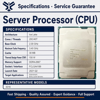 Processeur serveur Intel Xeon Silver 4316, 20 cœurs, 40 threads, 2,3 GHz, 30 Mo, 150 W, LGA4189, 3e génération Xeon Scalable, DDR4-2667