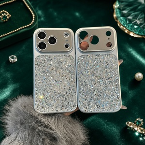 เคสโทรศัพท์หรูหราแบบ PC ประดับกลิตเตอร์กันกระแทกพร้อมสายคล้องสำหรับ iPhone - Product Image 1
